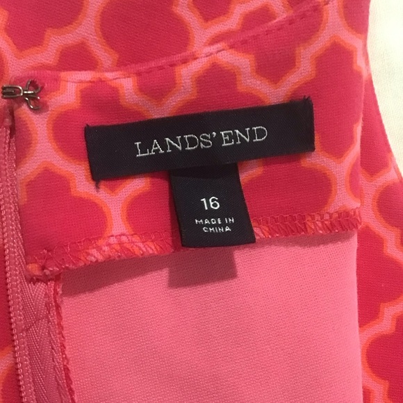 Lands’ End Ponte Sheath Pink Magenta Sleeveless Dress 2 Pockets, Size 16 - Picture 12 of 15